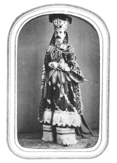 Biglietto da visita di Charles Frederick Worth in costume, c. 1860 da French Photographer